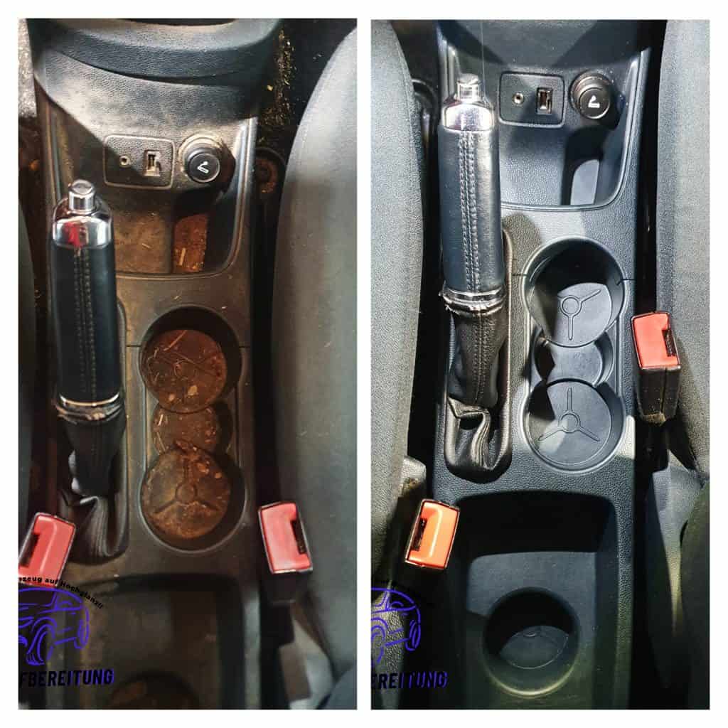 Mittelkonsole Reinigung von Auto